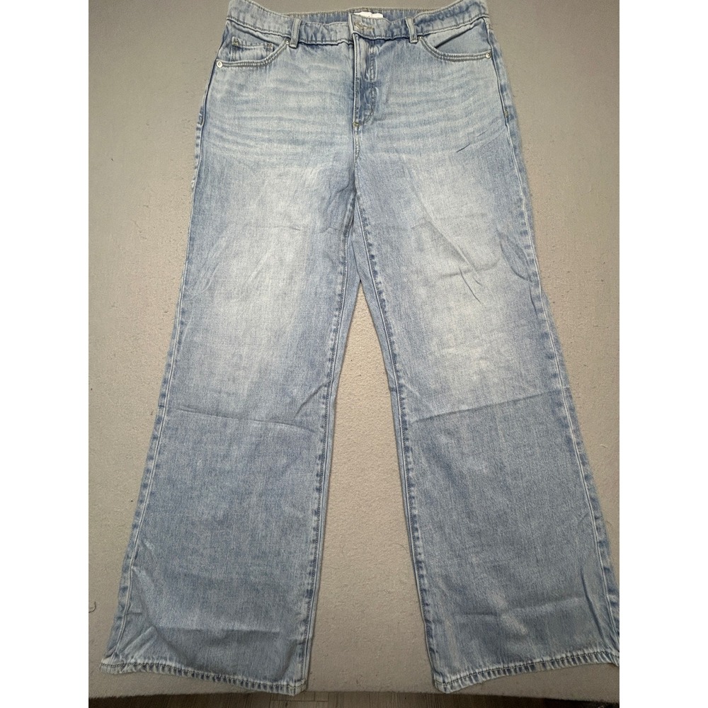 LOFT Mid Rise Wide Leg Jeans Light Wash Denim 29/8 W34 Womens